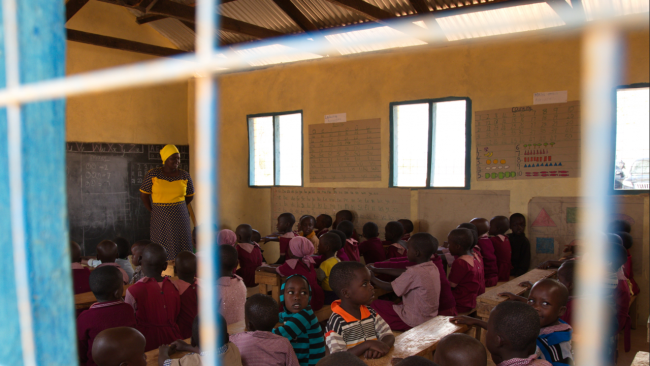 Insidan av skolbyggnaden vi sponsrade 2012