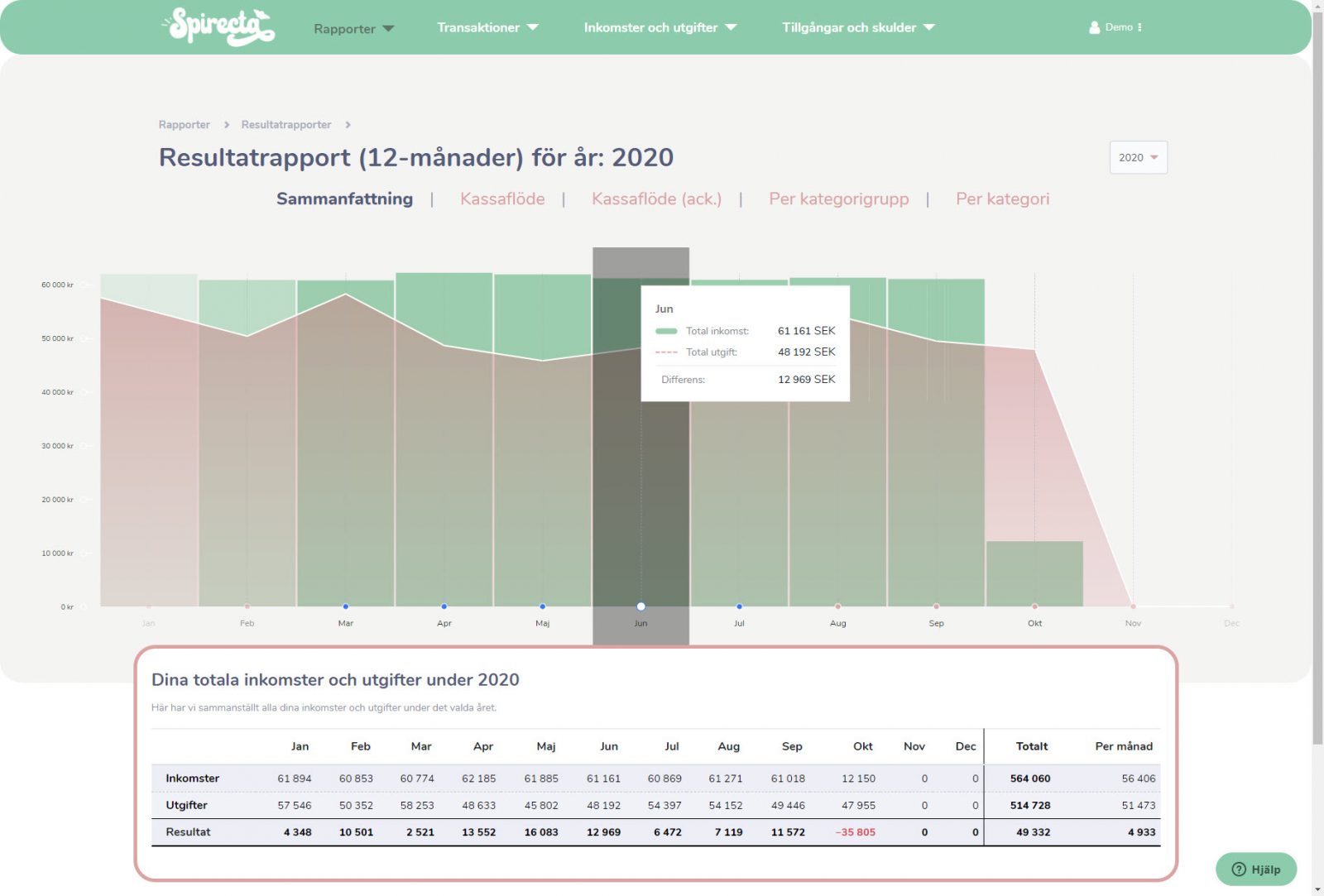 12 månaders resultatrapport